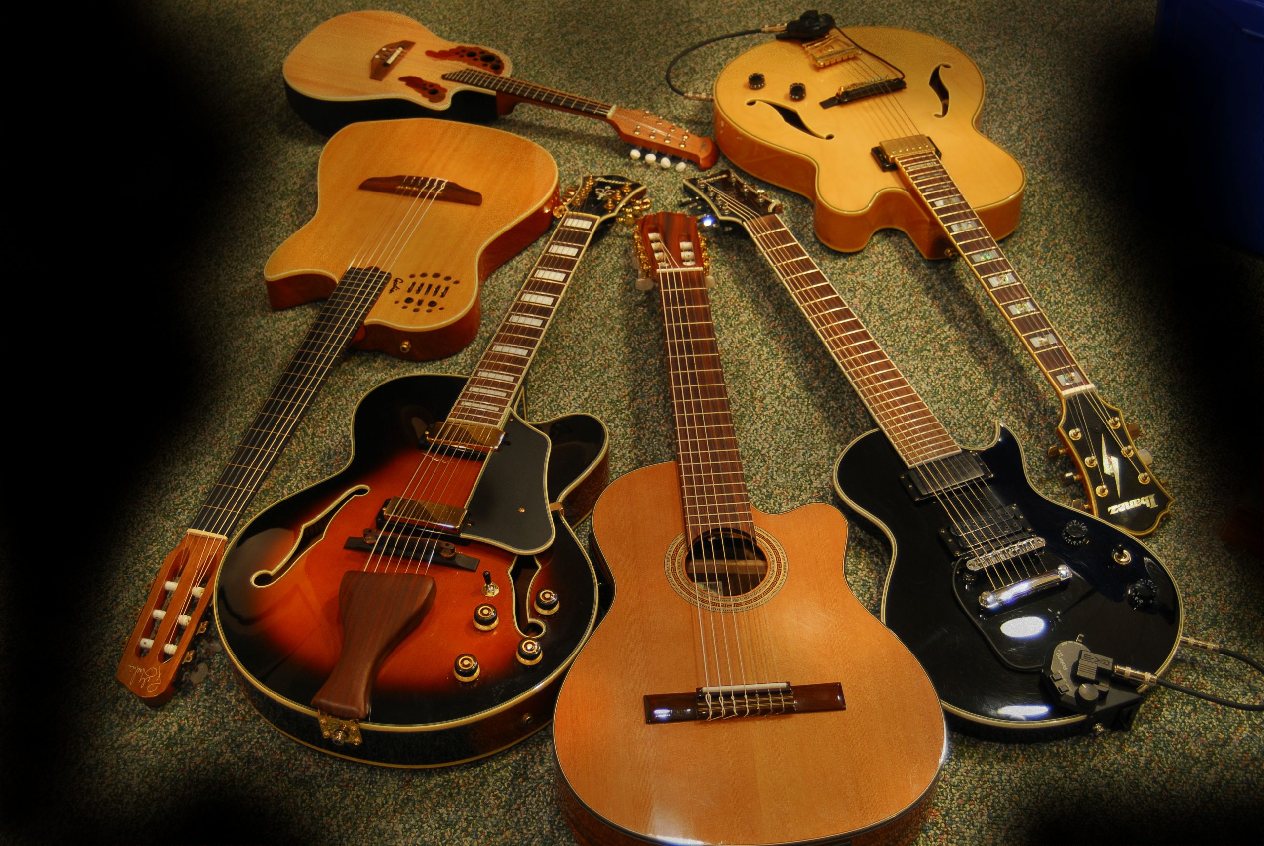 Guitars on the floor